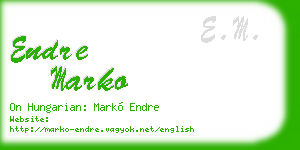 endre marko business card