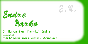 endre marko business card